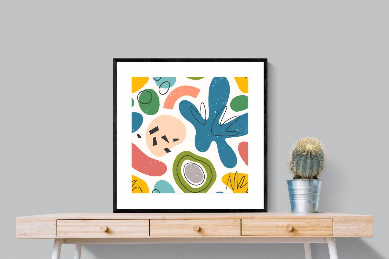 Mini Matisse-Wall_Art-80 x 80cm-Framed Print-Black-Pixalot