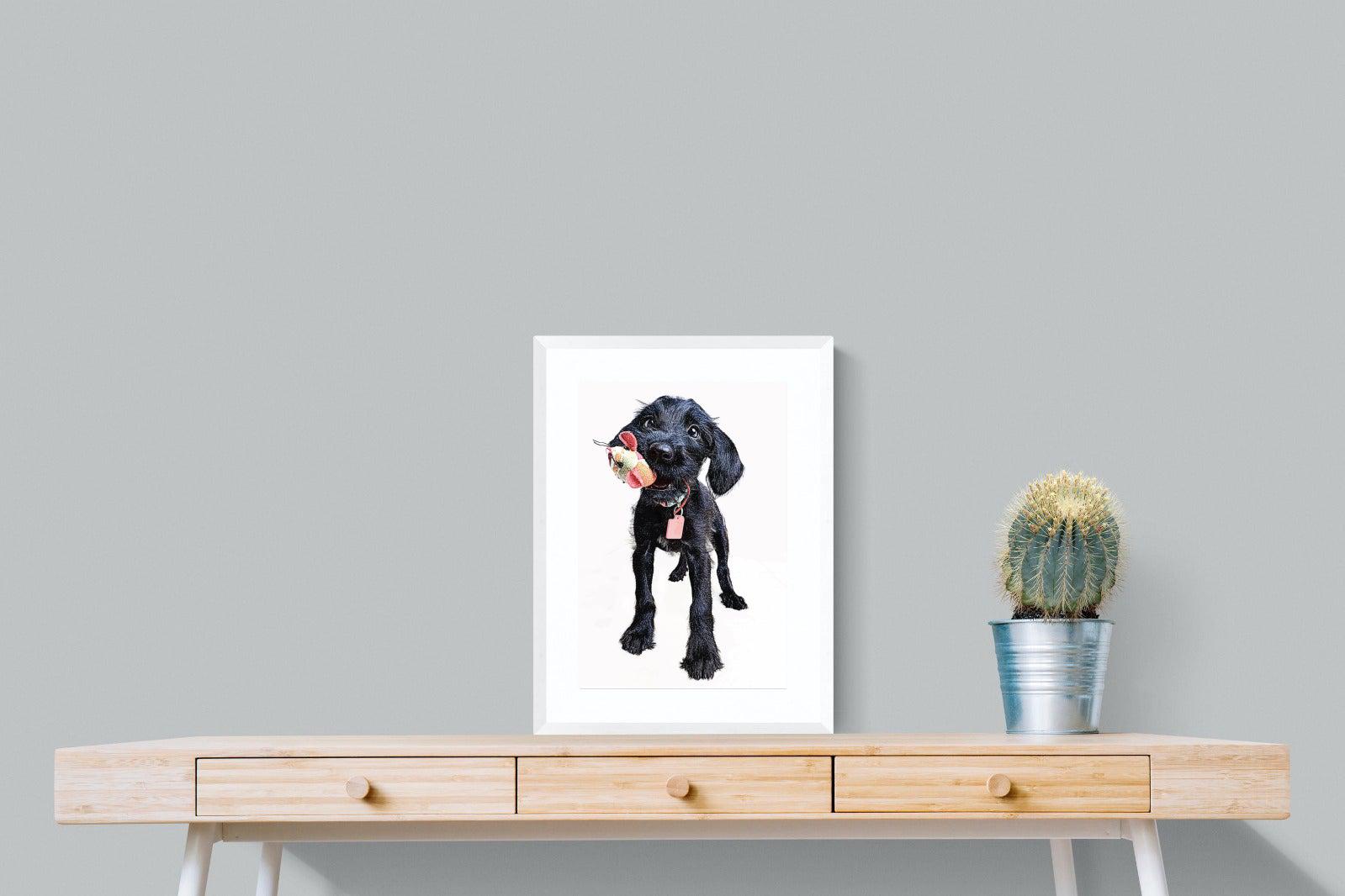 Mini Pup-Wall_Art-45 x 60cm-Framed Print-White-Pixalot
