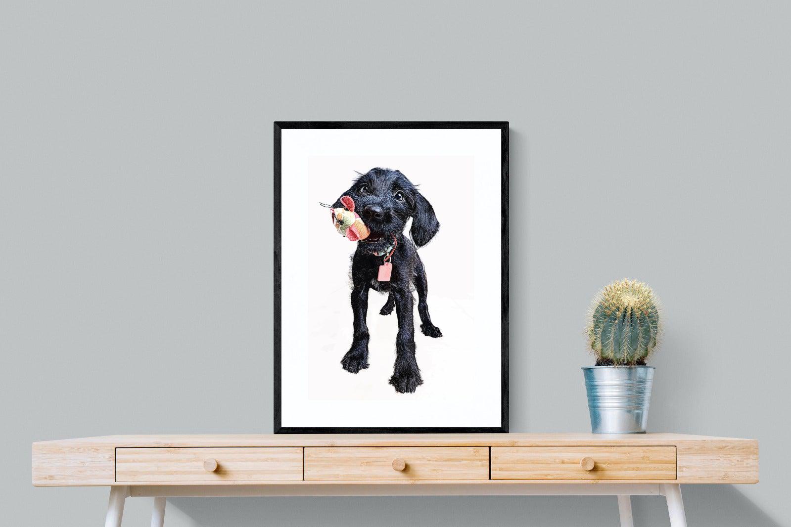Mini Pup-Wall_Art-60 x 80cm-Framed Print-Black-Pixalot