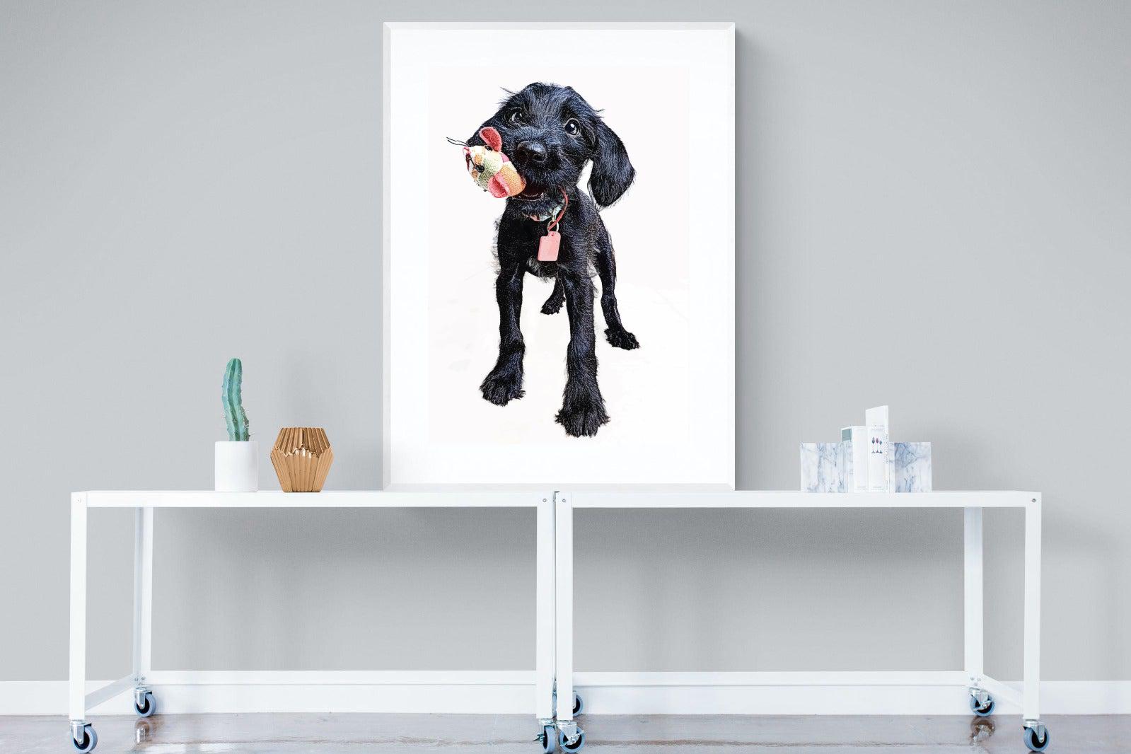 Mini Pup-Wall_Art-90 x 120cm-Framed Print-White-Pixalot