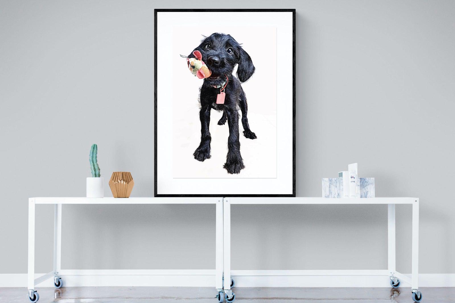 Mini Pup-Wall_Art-90 x 120cm-Framed Print-Black-Pixalot