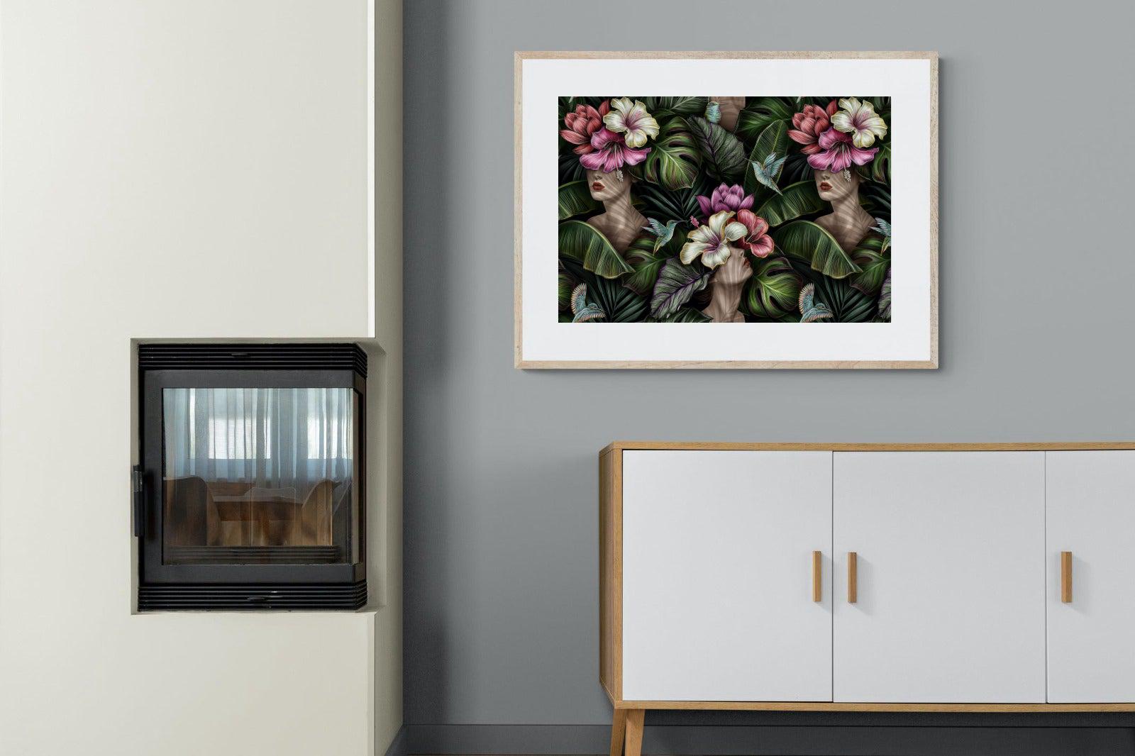 Miss Bloom-Wall_Art-100 x 75cm-Framed Print-Wood-Pixalot