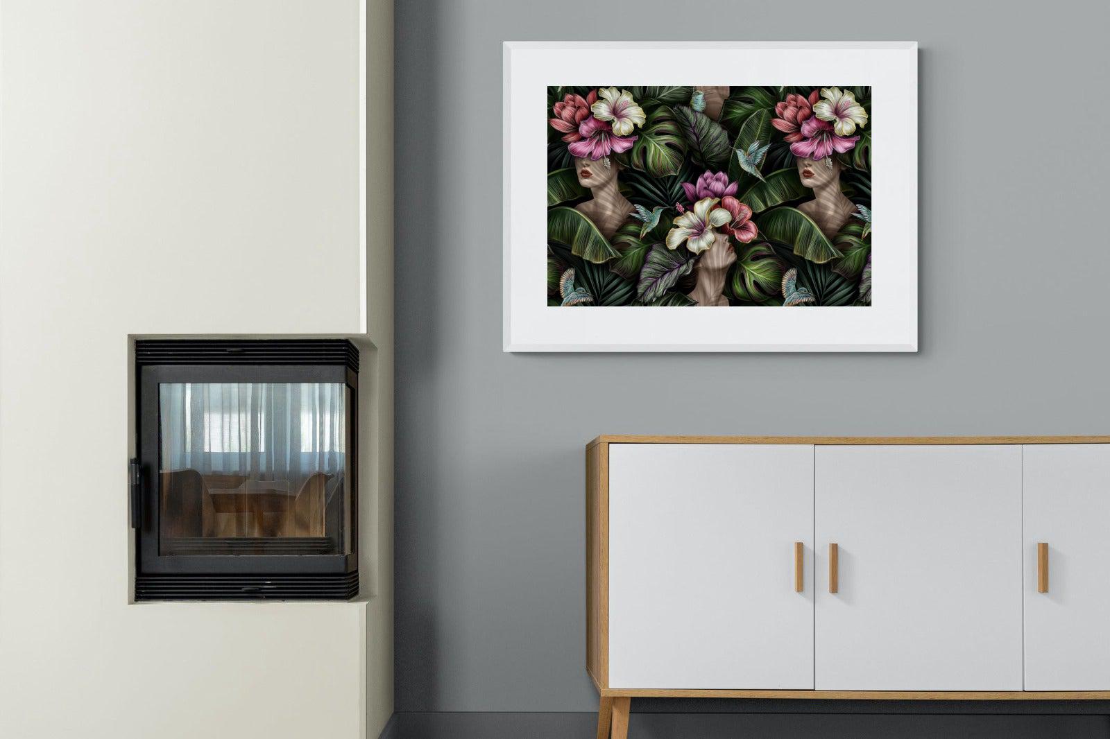 Miss Bloom-Wall_Art-100 x 75cm-Framed Print-White-Pixalot