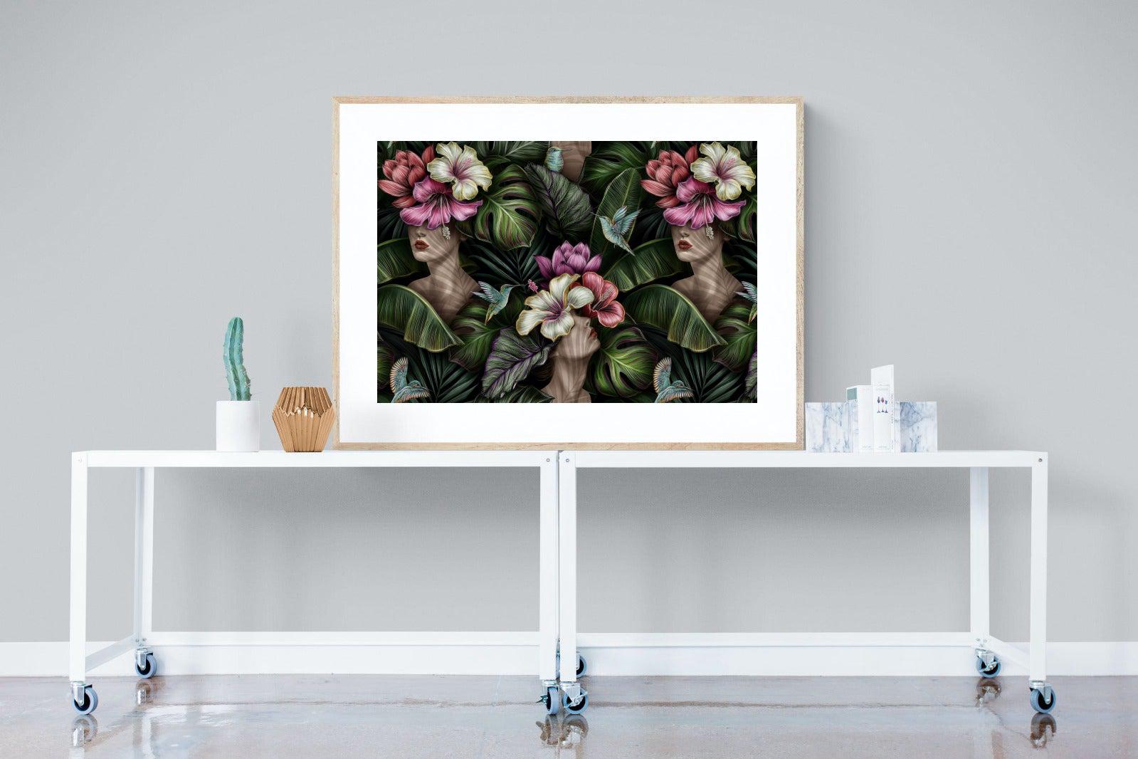 Miss Bloom-Wall_Art-120 x 90cm-Framed Print-Wood-Pixalot