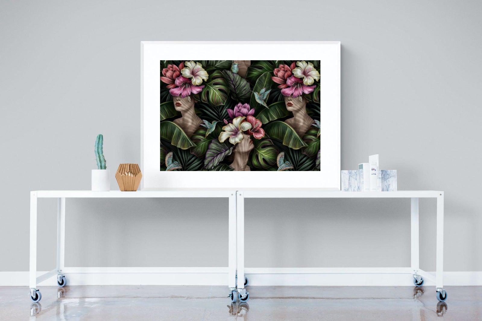 Miss Bloom-Wall_Art-120 x 90cm-Framed Print-White-Pixalot