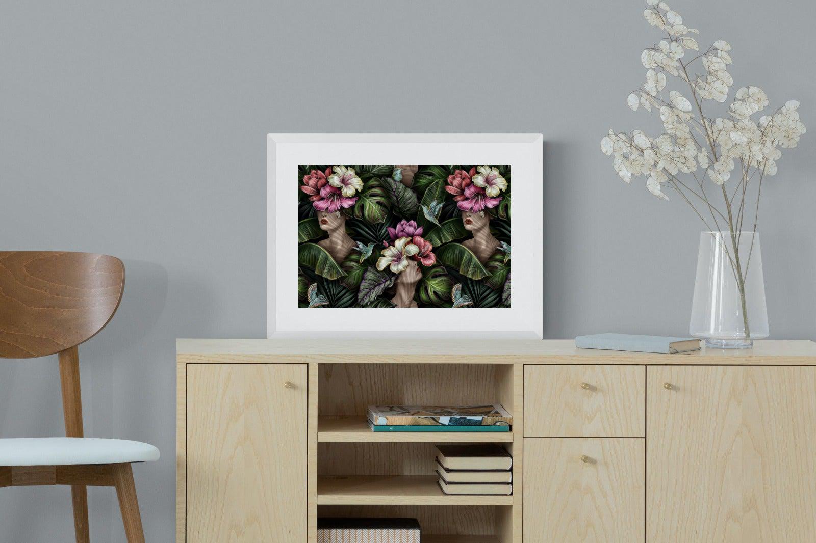 Miss Bloom-Wall_Art-60 x 45cm-Framed Print-White-Pixalot