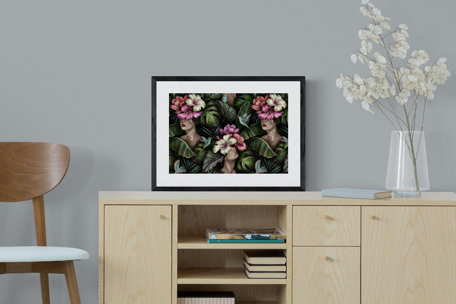 Miss Bloom-Wall_Art-60 x 45cm-Framed Print-Black-Pixalot