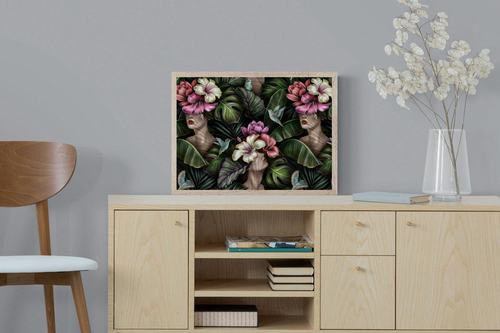Miss Bloom-Wall_Art-60 x 45cm-Mounted Canvas-Wood-Pixalot