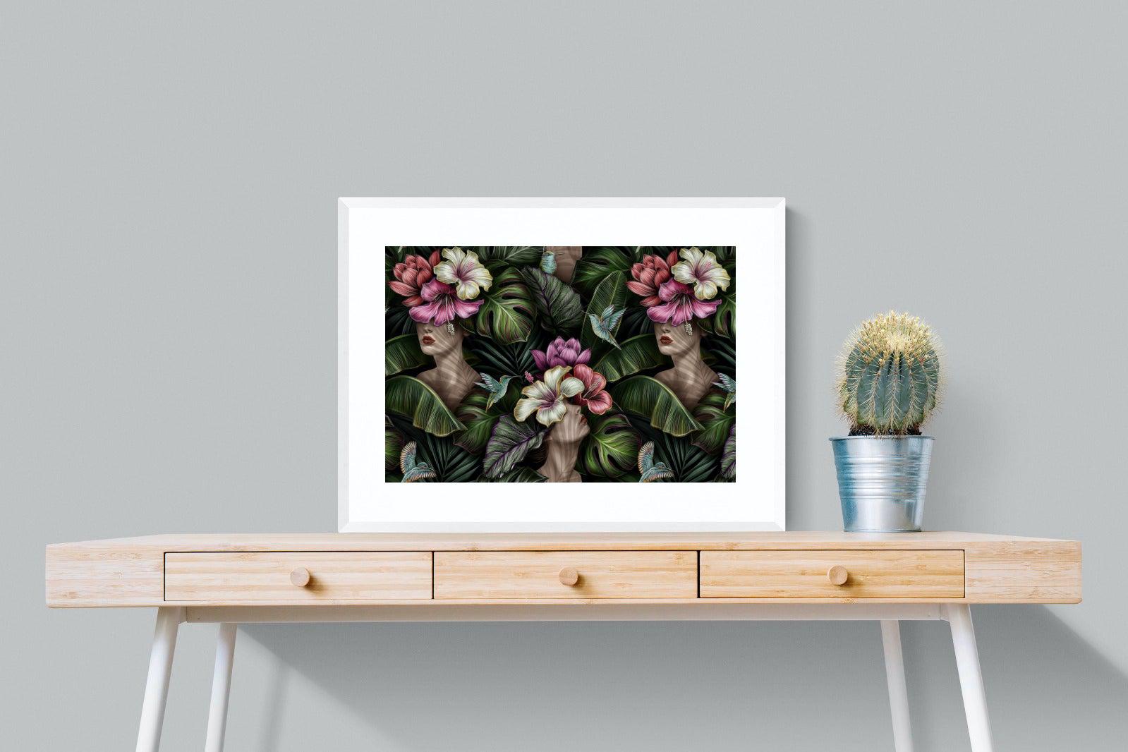 Miss Bloom-Wall_Art-80 x 60cm-Framed Print-White-Pixalot