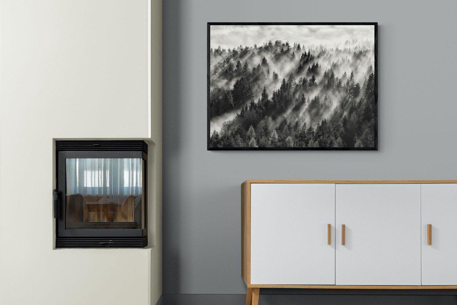 Misty Light-Wall_Art-100 x 75cm-Mounted Canvas-Black-Pixalot