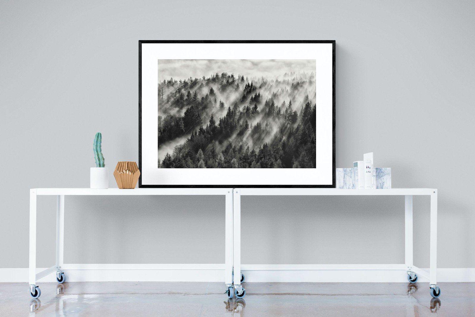 Misty Light-Wall_Art-120 x 90cm-Framed Print-Black-Pixalot
