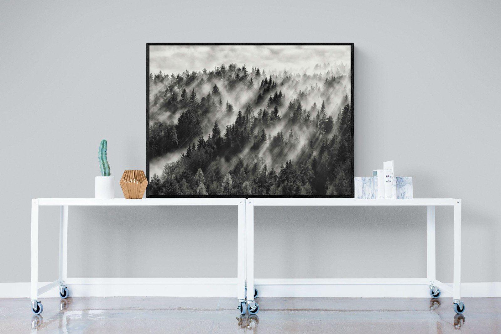 Misty Light-Wall_Art-120 x 90cm-Mounted Canvas-Black-Pixalot