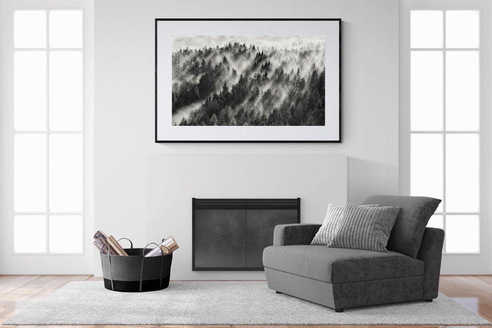 Misty Light-Wall_Art-150 x 100cm-Framed Print-Black-Pixalot