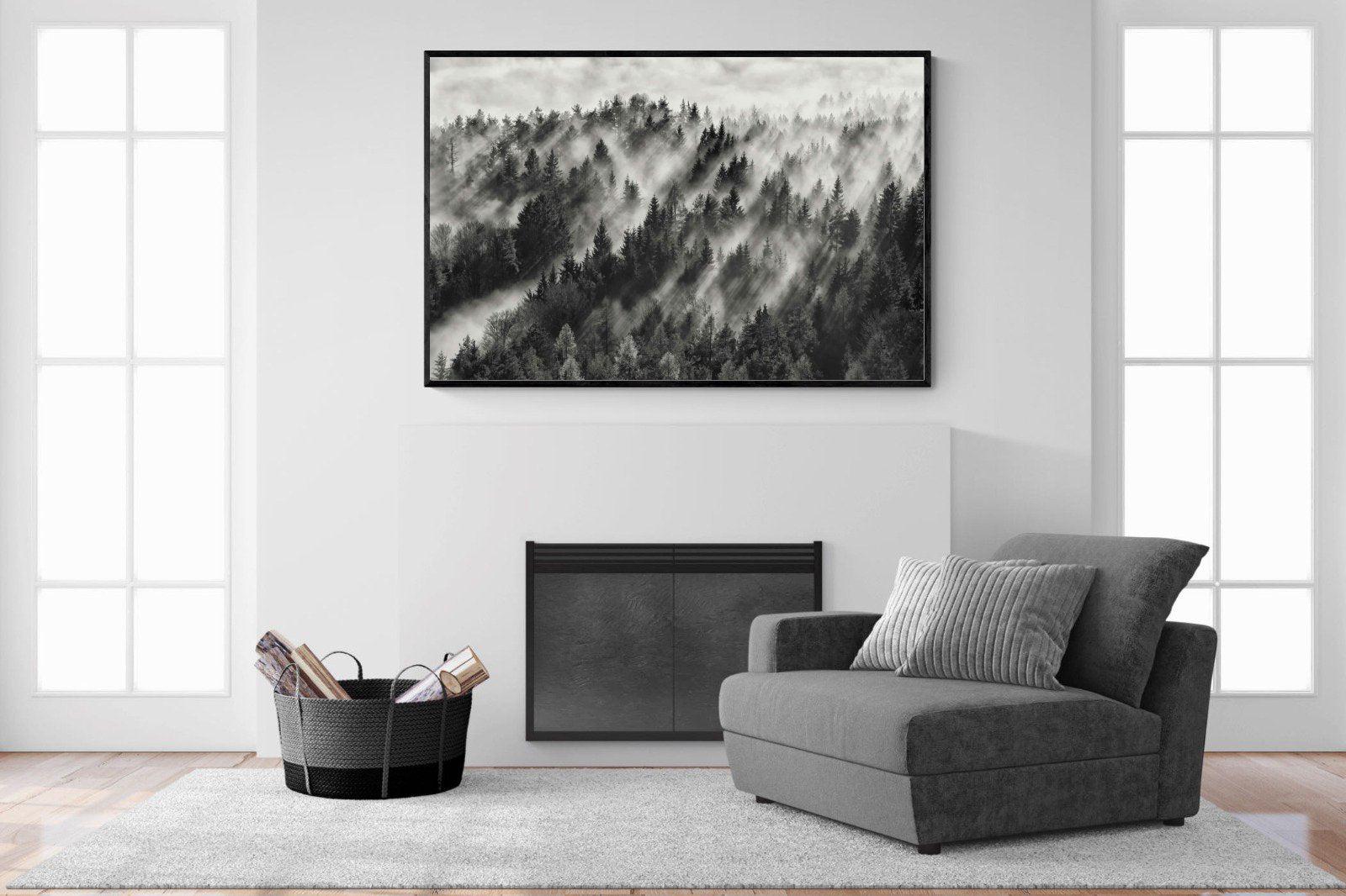 Misty Light-Wall_Art-150 x 100cm-Mounted Canvas-Black-Pixalot