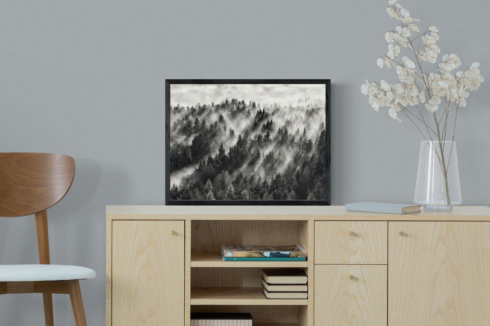 Misty Light-Wall_Art-60 x 45cm-Mounted Canvas-Black-Pixalot