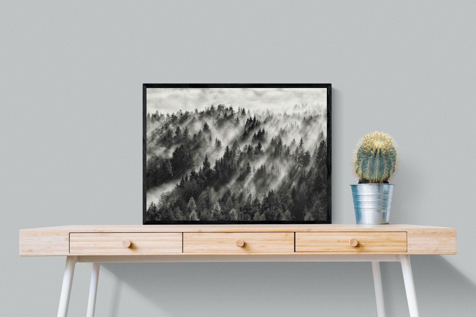 Misty Light-Wall_Art-80 x 60cm-Mounted Canvas-Black-Pixalot