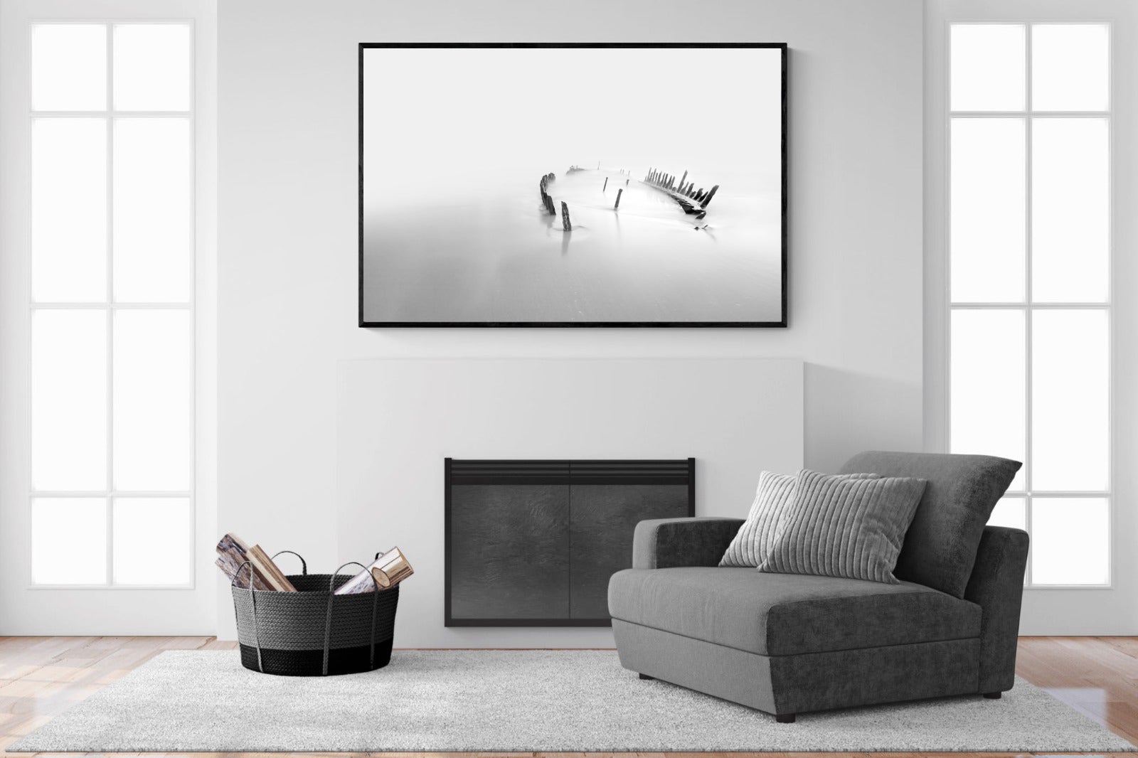 Misty Memory-Wall_Art-150 x 100cm-Mounted Canvas-Black-Pixalot