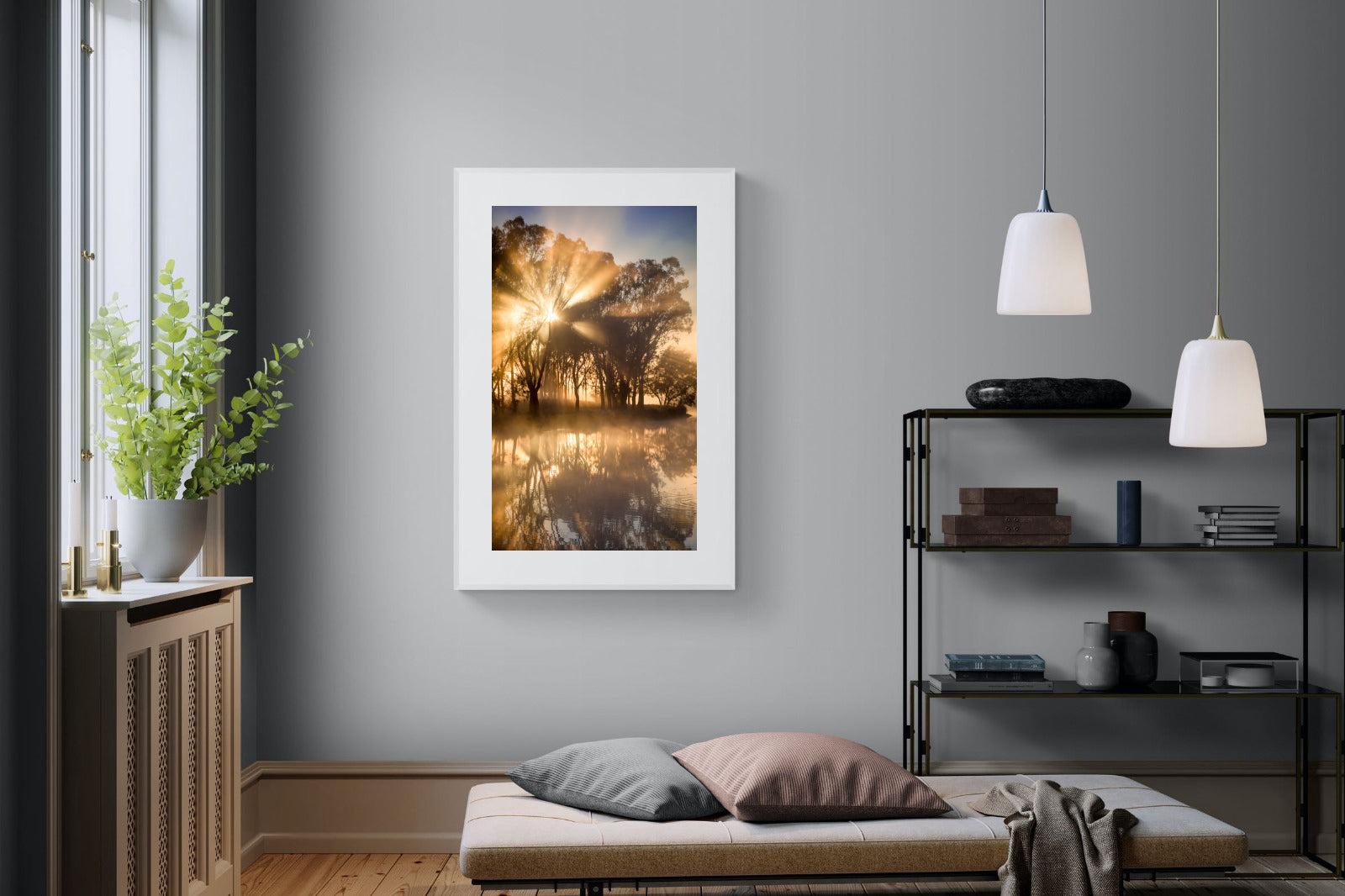 Misty Morning-Wall_Art-100 x 150cm-Framed Print-White-Pixalot