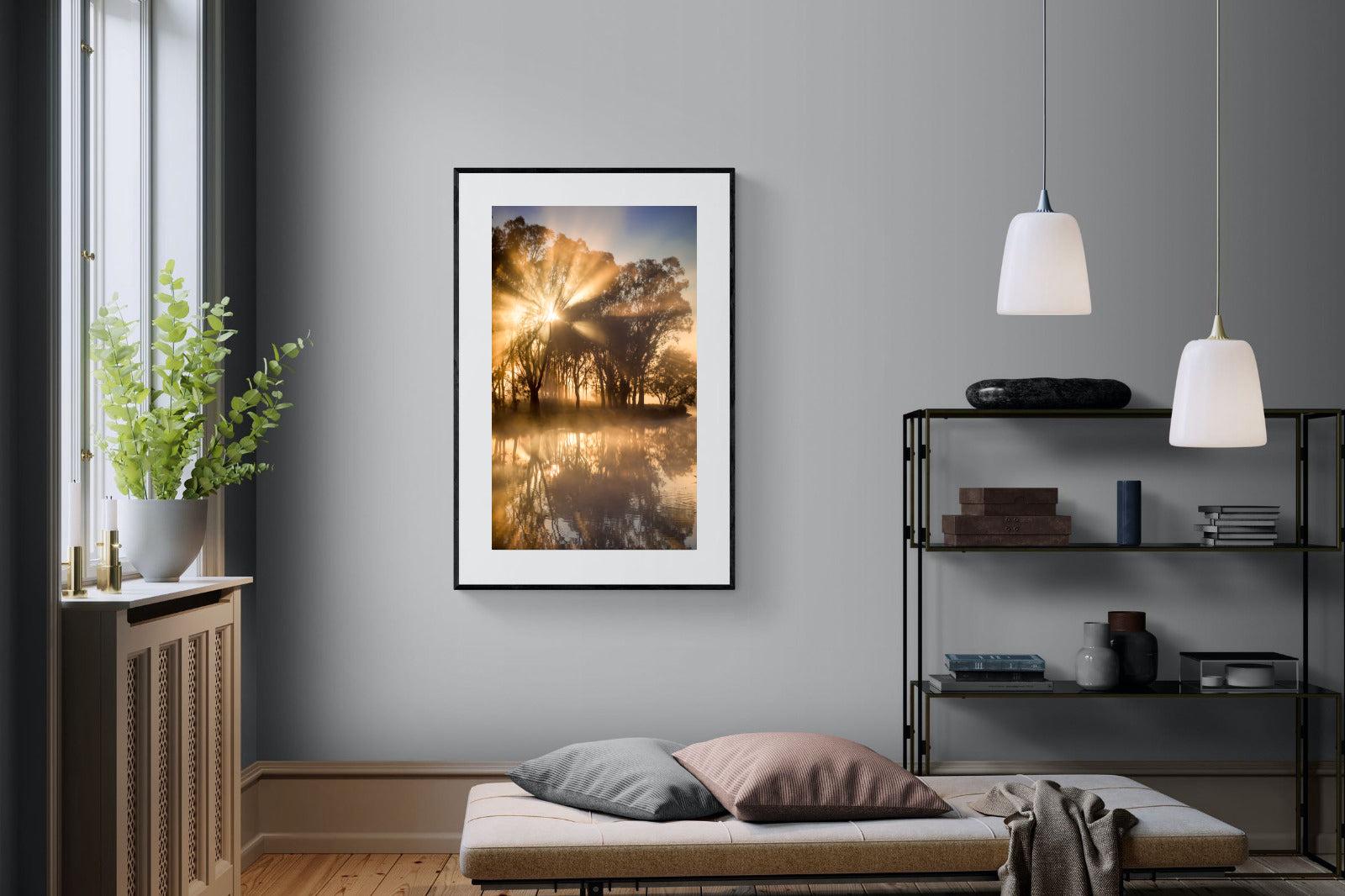 Misty Morning-Wall_Art-100 x 150cm-Framed Print-Black-Pixalot