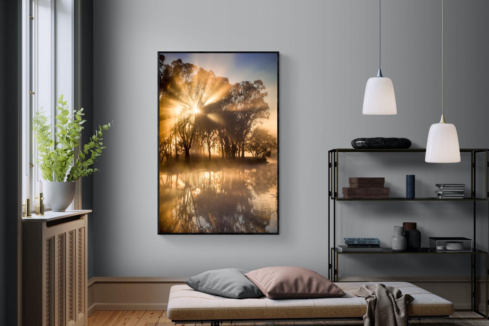 Misty Morning-Wall_Art-120 x 180cm-Mounted Canvas-Black-Pixalot