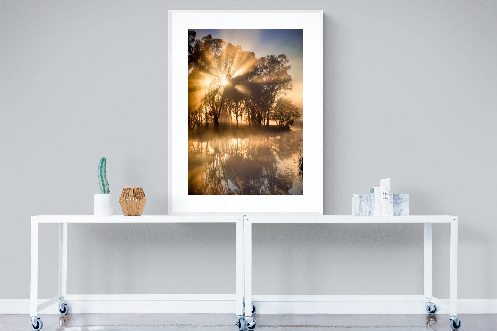 Misty Morning-Wall_Art-90 x 120cm-Framed Print-White-Pixalot