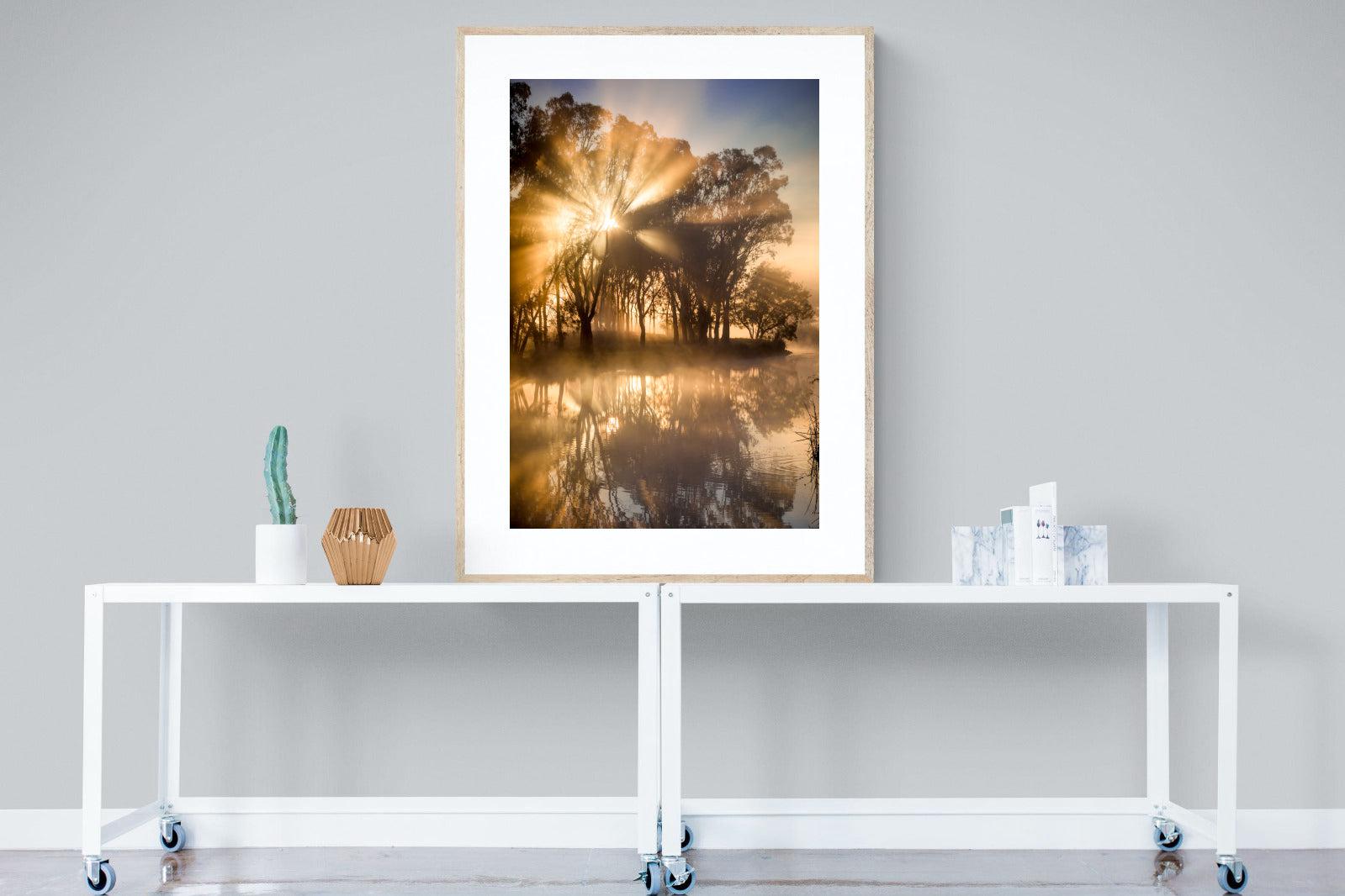 Misty Morning-Wall_Art-90 x 120cm-Framed Print-Wood-Pixalot