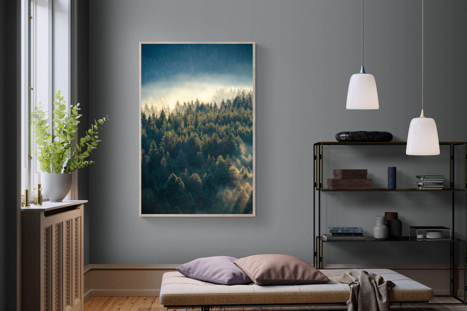 Misty Pine Forest-Wall_Art-120 x 180cm-Mounted Canvas-Wood-Pixalot