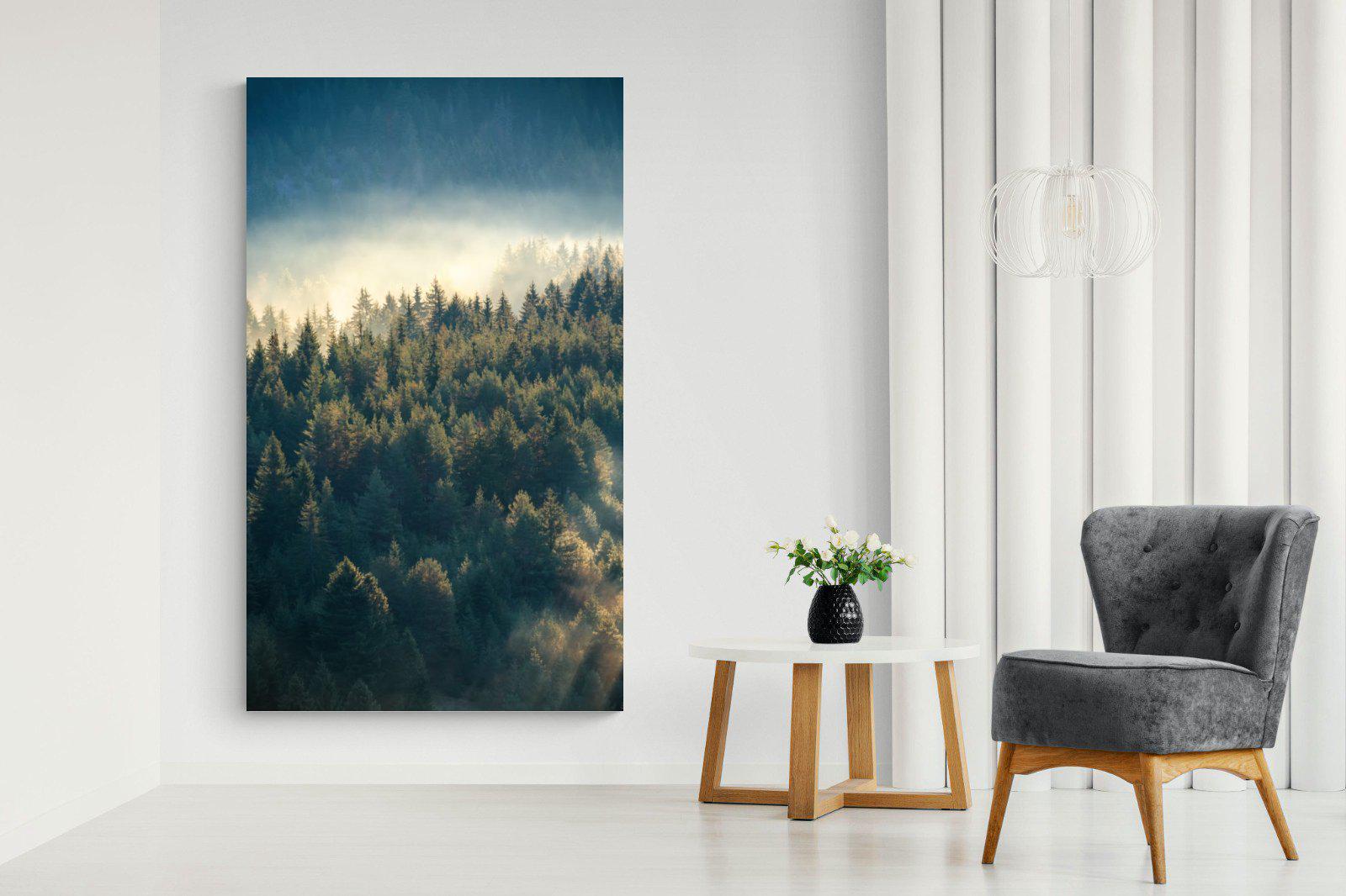 Misty Pine Forest-Wall_Art-130 x 220cm-Mounted Canvas-No Frame-Pixalot
