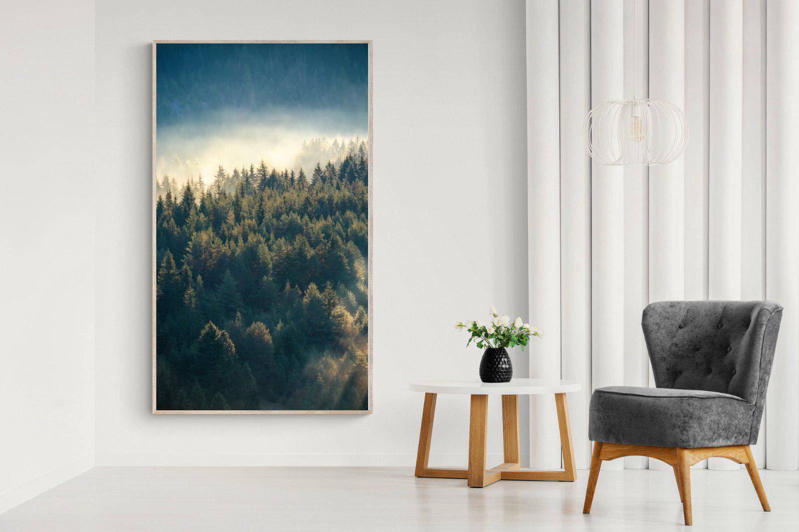 Misty Pine Forest-Wall_Art-130 x 220cm-Mounted Canvas-Wood-Pixalot