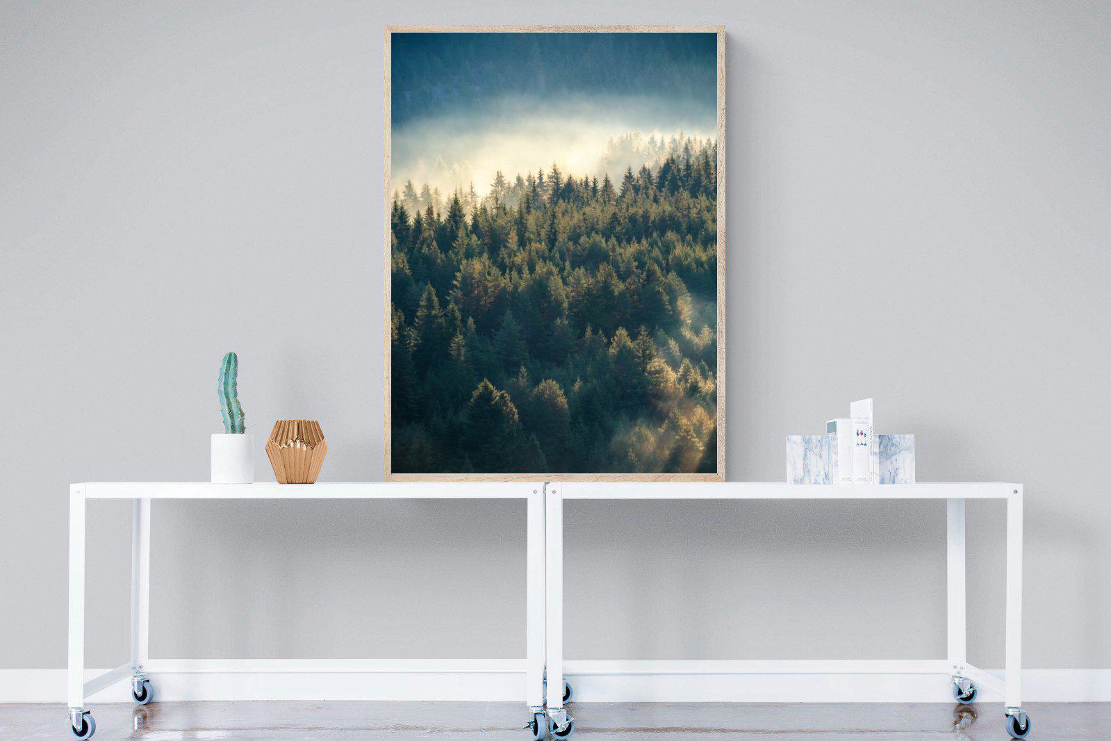 Misty Pine Forest-Wall_Art-90 x 120cm-Mounted Canvas-Wood-Pixalot