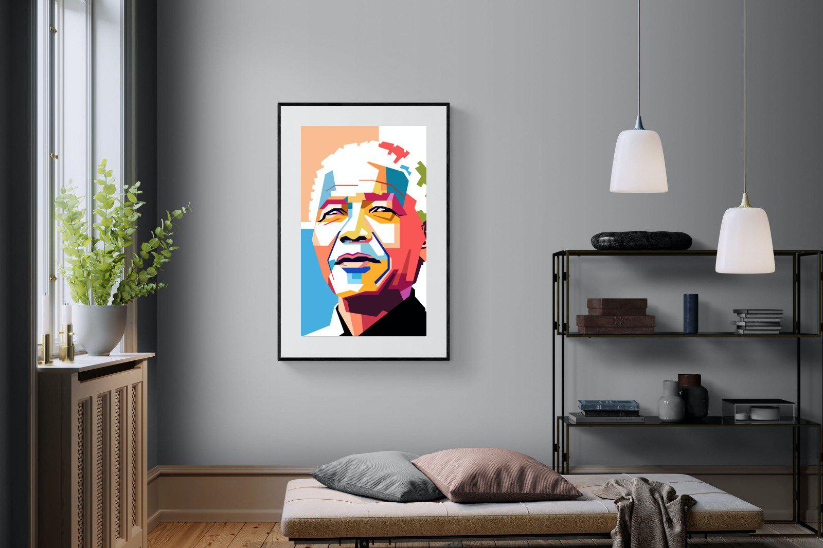 Modern Madiba-Wall_Art-100 x 150cm-Framed Print-Black-Pixalot