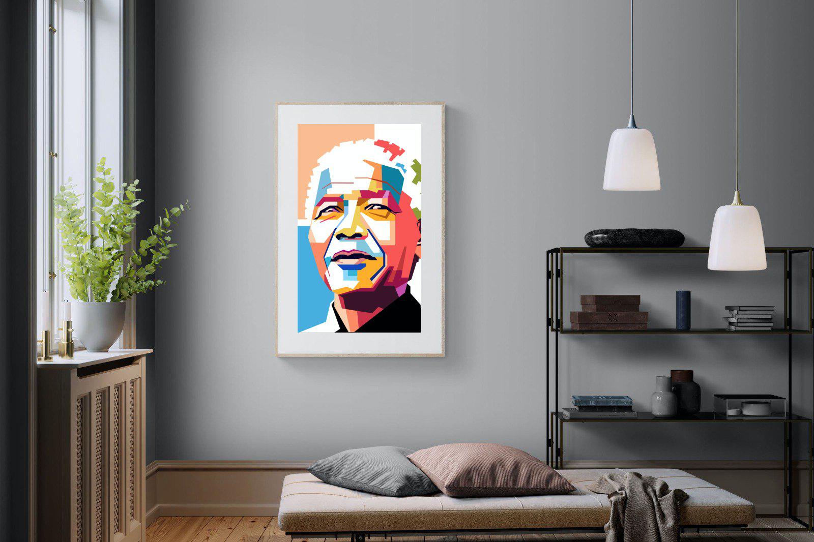 Modern Madiba-Wall_Art-100 x 150cm-Framed Print-Wood-Pixalot