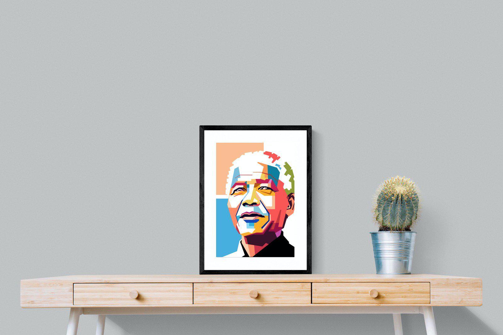 Modern Madiba-Wall_Art-45 x 60cm-Framed Print-Black-Pixalot
