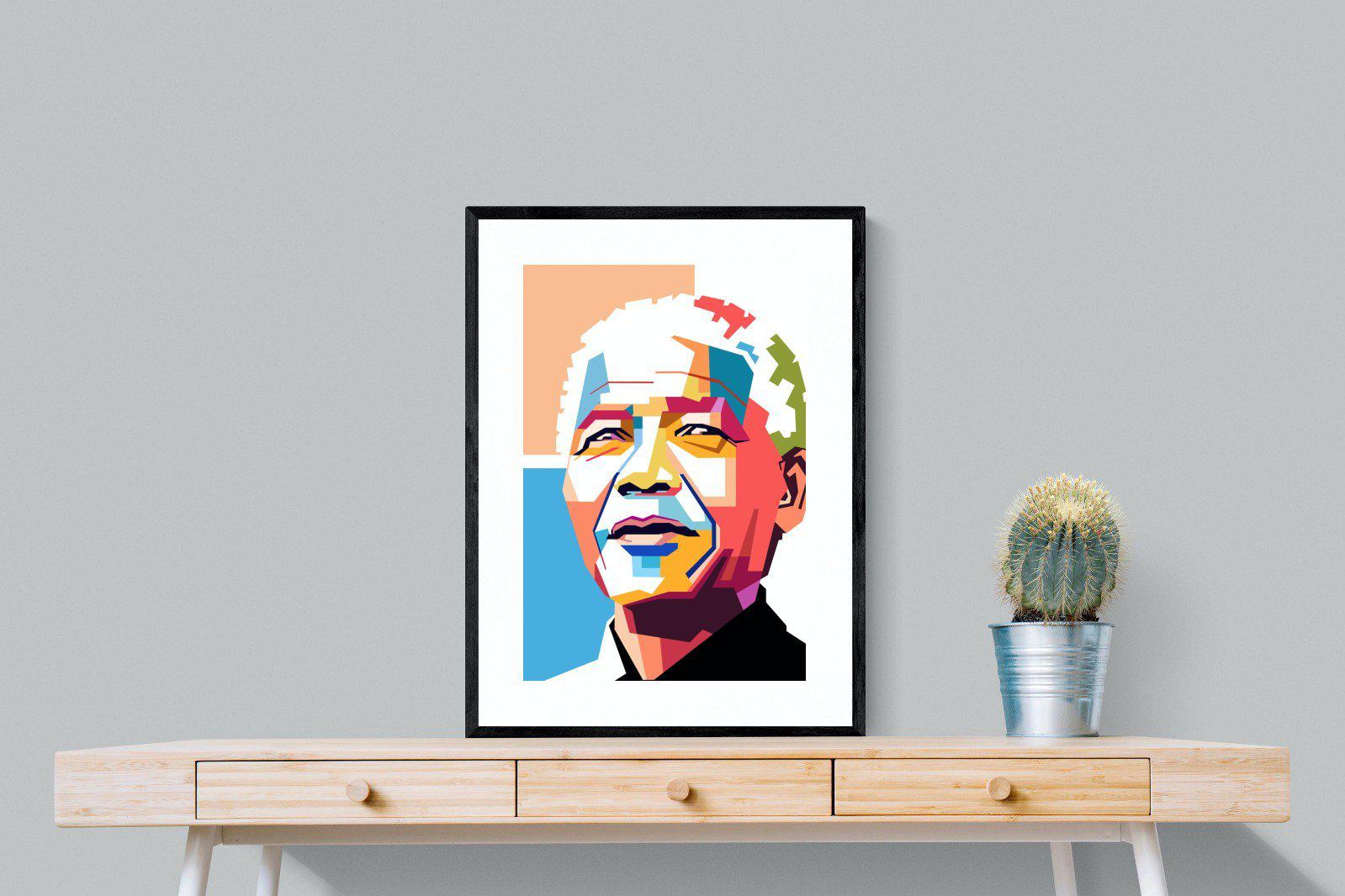 Modern Madiba-Wall_Art-60 x 80cm-Framed Print-Black-Pixalot