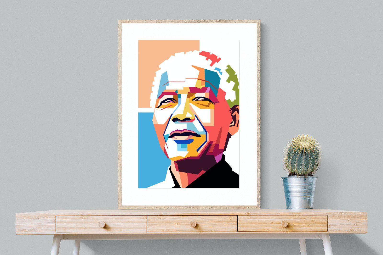 Modern Madiba-Wall_Art-75 x 100cm-Framed Print-Wood-Pixalot