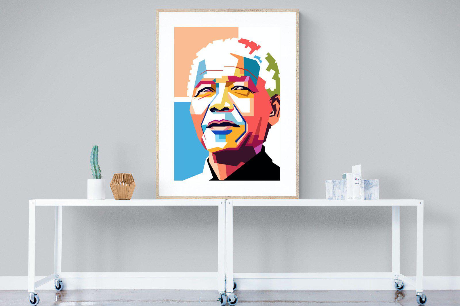 Modern Madiba-Wall_Art-90 x 120cm-Framed Print-Wood-Pixalot