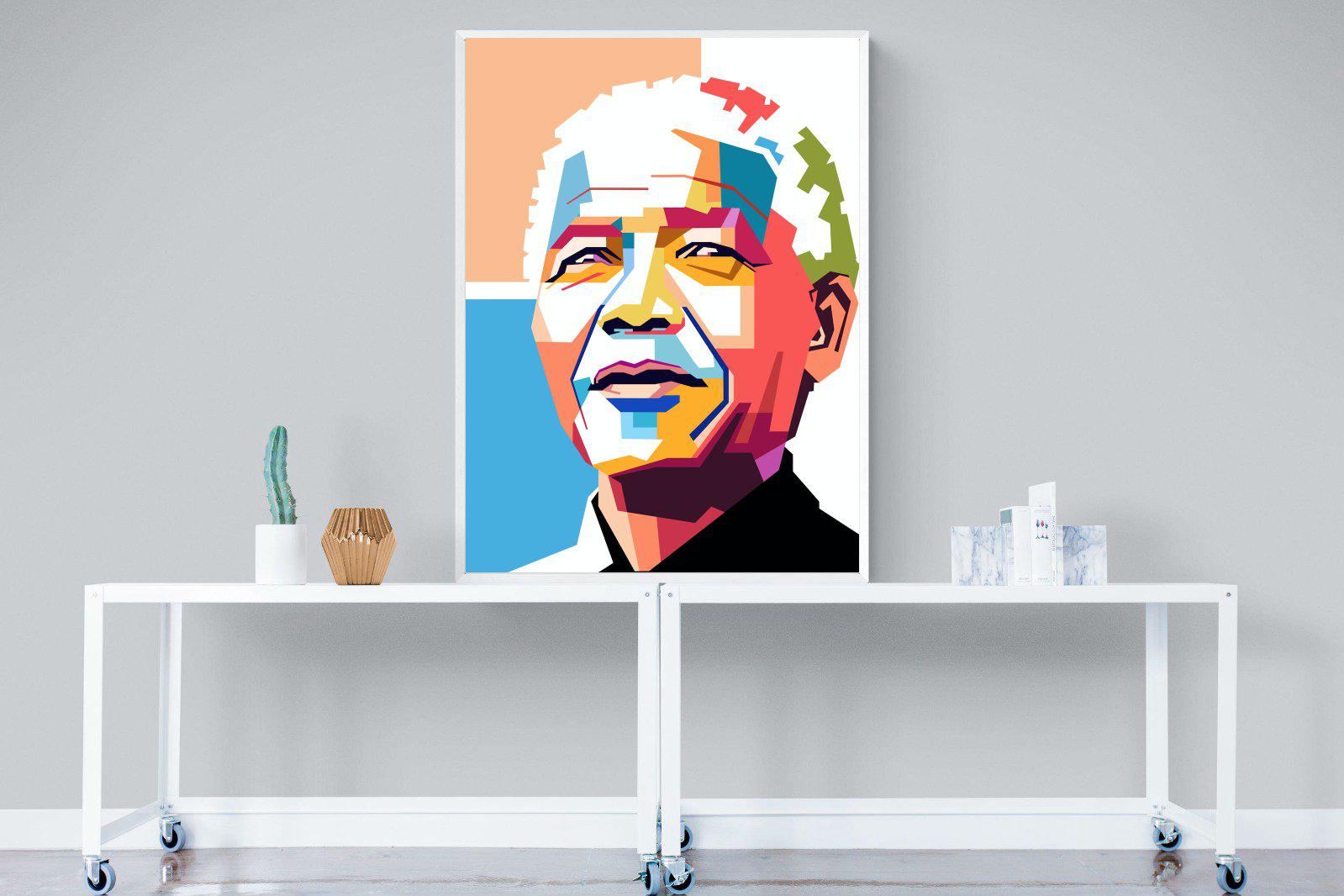 Modern Madiba-Wall_Art-90 x 120cm-Mounted Canvas-White-Pixalot
