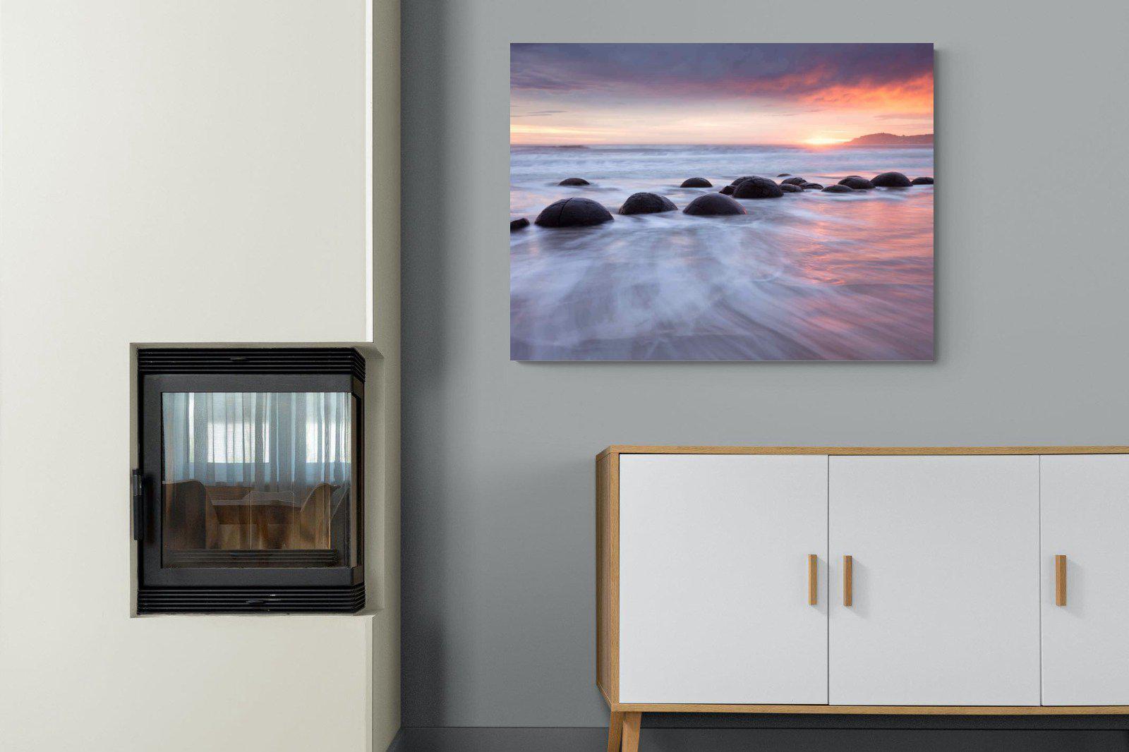 Moeraki Boulders-Wall_Art-100 x 75cm-Mounted Canvas-No Frame-Pixalot