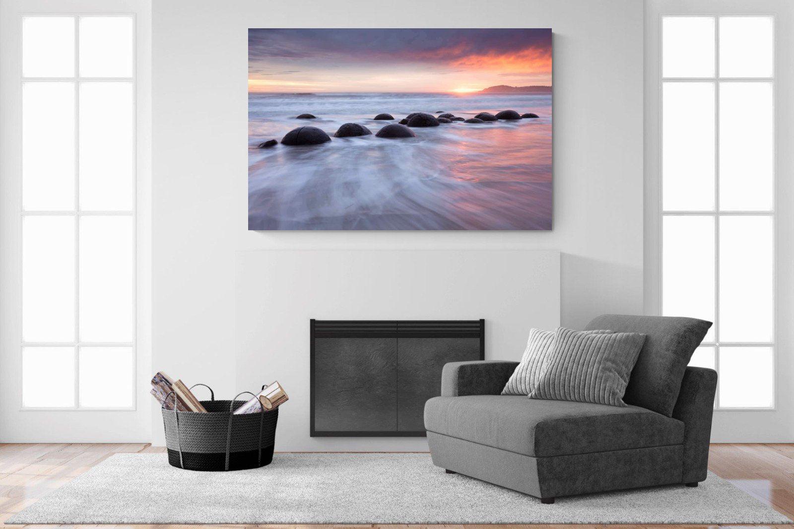 Moeraki Boulders-Wall_Art-150 x 100cm-Mounted Canvas-No Frame-Pixalot