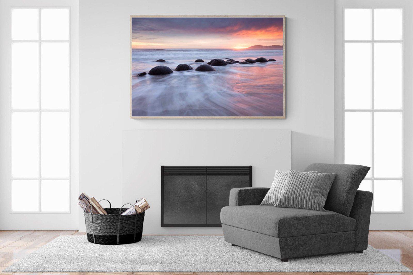 Moeraki Boulders-Wall_Art-150 x 100cm-Mounted Canvas-Wood-Pixalot