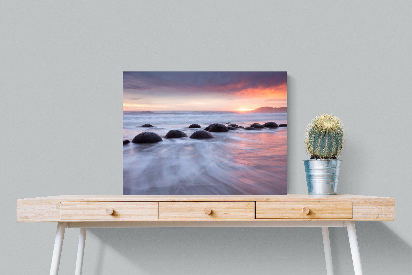 Moeraki Boulders-Wall_Art-80 x 60cm-Mounted Canvas-No Frame-Pixalot