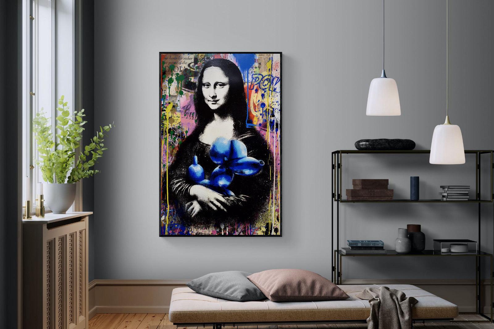 Mona Lisa Pop Art-Wall_Art-120 x 180cm-Mounted Canvas-Black-Pixalot