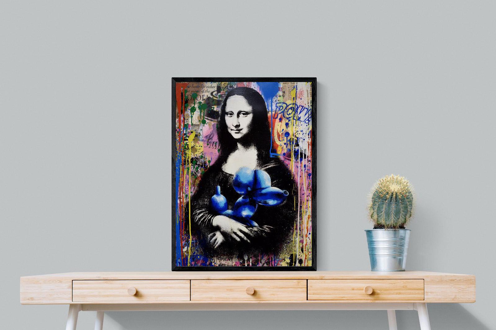 Mona Lisa Pop Art-Wall_Art-60 x 80cm-Mounted Canvas-Black-Pixalot