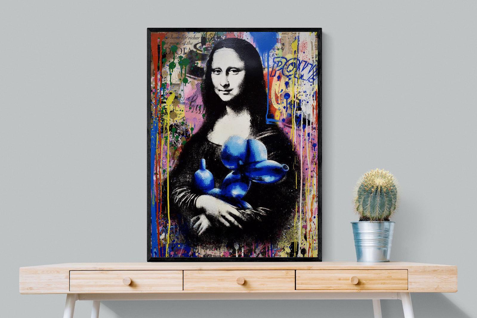 Mona Lisa Pop Art-Wall_Art-75 x 100cm-Mounted Canvas-Black-Pixalot