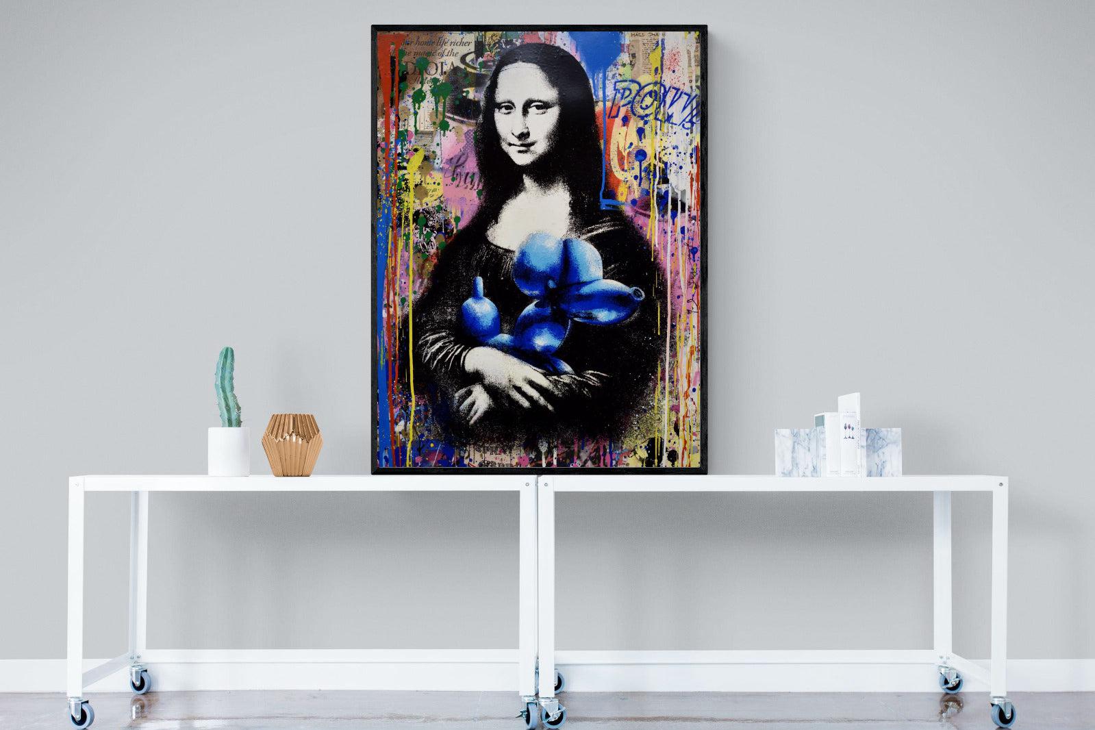 Mona Lisa Pop Art-Wall_Art-90 x 120cm-Mounted Canvas-Black-Pixalot