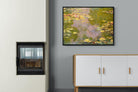 Monet Water Lilies-Wall_Art-100 x 75cm-Mounted Canvas-Black-Pixalot