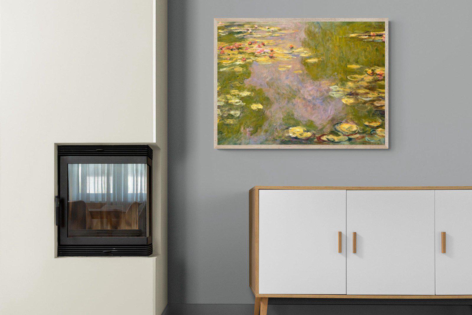 Monet Water Lilies-Wall_Art-100 x 75cm-Mounted Canvas-Wood-Pixalot