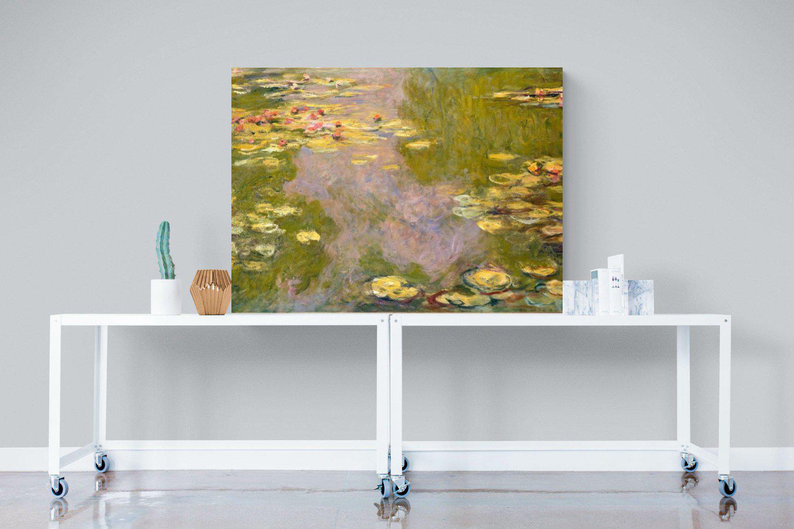 Monet Water Lilies-Wall_Art-120 x 90cm-Mounted Canvas-No Frame-Pixalot