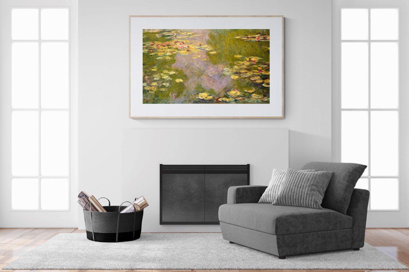 Monet Water Lilies-Wall_Art-150 x 100cm-Framed Print-Wood-Pixalot