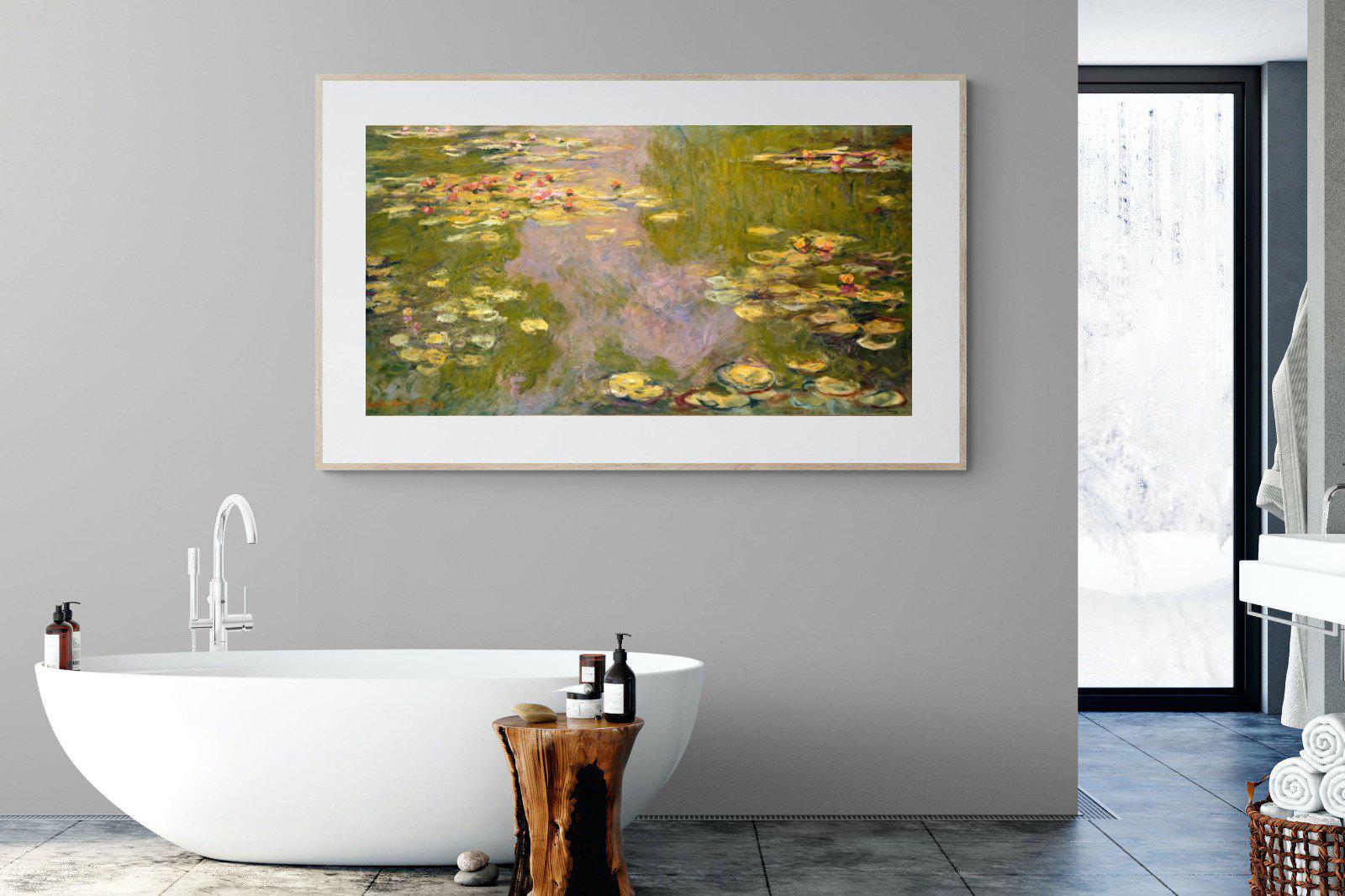 Monet Water Lilies-Wall_Art-180 x 110cm-Framed Print-Wood-Pixalot
